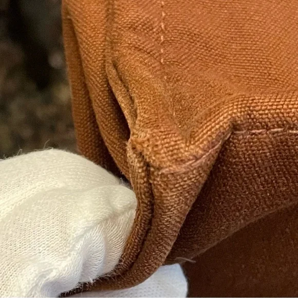 Authentic Hermes Large Vintage Rust and Navy Canvas Tote Bag - Picture 13 of 16